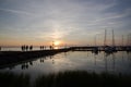 Small harbor view at sunset Royalty Free Stock Photo
