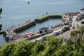 Small harbour on the waterfront in Plymouth, Devon, UK Royalty Free Stock Photo