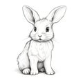 Highly Detailed Digital Painting Of A Sitting Bunny