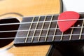 Small Hawaiian four stringed ukulele guitar Royalty Free Stock Photo