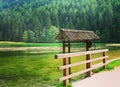 Small hayrack by the lake