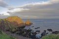 A small Headland and Bay outside the town of Coldingham on the East Coast of Scotland