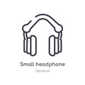 small headphone outline icon. isolated line vector illustration from general collection. editable thin stroke small headphone icon