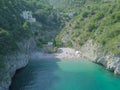 Small hidden fjord on the Amalfi coast, Italy.