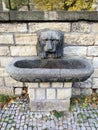 Small historic fountain in Prague, Czech Republic