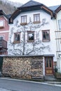 Small historical city Hallstatt in winter Austria