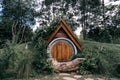 Small Hobbit home in the hill in nature Royalty Free Stock Photo