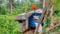 A small home constructed from salvaged materials on Mindoro Island, Philippines. Royalty Free Stock Photo