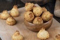 Small homemade coconut cookies made using coconut chips