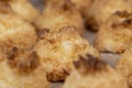 Small homemade coconut cookies made using coconut chips