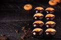 small homemade donuts with chocolate icing