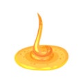 Small honey puddle with swirl. Organic and healthy product. Sweet sticky liquid. Flat vector design