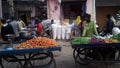 Small hotel fortyliger shop vegitable stall whete sell tomato brinjal cabege green chilli etc.