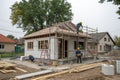 Small house building under construction Royalty Free Stock Photo