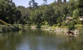 Small house built into the lake for ducks Royalty Free Stock Photo