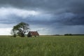 Small house in the field Royalty Free Stock Photo