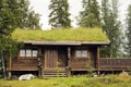 Small house on a forest at the norway mountains. Royalty Free Stock Photo