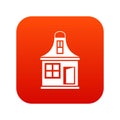 Small house icon digital red Royalty Free Stock Photo