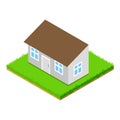 Small house icon, isometric style