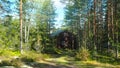 Small house in the middle of the forest Royalty Free Stock Photo