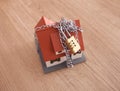 Small house model is locked Royalty Free Stock Photo