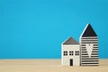 small house model over wooden floor. selective focus Royalty Free Stock Photo