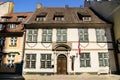 Small house at old town of Riga, Latvia Royalty Free Stock Photo