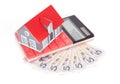 Small house on paper money Royalty Free Stock Photo