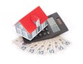 Small house on paper money Royalty Free Stock Photo