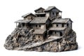 A small house perched on top of a rocky outcrop Royalty Free Stock Photo