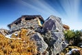 Small house on a in the rock / mountains Royalty Free Stock Photo