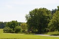 Small house under trees Royalty Free Stock Photo