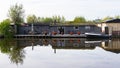 Small house on the water and boat