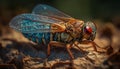 Small housefly unhygienic portrait in extreme close up generated by AI