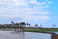 Small hut, cabin, or farmhouse in the middle of rice field as a resting home for farmers in Asia and Indonesi, scenic terrace rice Royalty Free Stock Photo