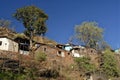 Small huts and houses on the hill of Omkareshwar