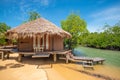 Small huts in mangrove forest in Thailand