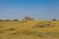 Small huts in the Thar Desert near Jaisalmer, Rajasthan, India Royalty Free Stock Photo