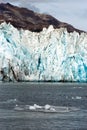 Ice Chunks Dwarfed by Mountains Aialik Glacier Alaska Kenia Fjords Royalty Free Stock Photo