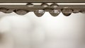 Small icicles on a nickel-plated handrail, the first autumn frosts Royalty Free Stock Photo