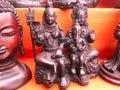 Small idols of shiva parvathi and ganapathi for decoration Royalty Free Stock Photo