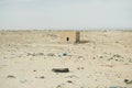 Small improvised house in the Sahara, in Mauritania