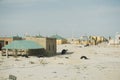 Small improvised house in the Sahara, in Mauritania