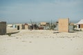 Small improvised house in the Sahara, in Mauritania