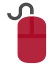 The drawing of a red computer mouse, a small hardware input device used by hand. Illustration, vector or cartoon. Royalty Free Stock Photo