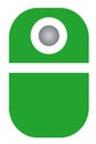 The drawing of a green computer mouse, a small hardware input device used by hand. Illustration, vector or cartoon. Royalty Free Stock Photo