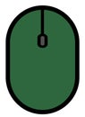 The drawing of a green computer mouse, a small hardware input device used by hand. Illustration, vector or cartoon. Royalty Free Stock Photo