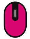 The drawing of a pink computer mouse, a small hardware input device used by hand. Illustration, vector or cartoon. Royalty Free Stock Photo