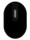 The drawing of a black computer mouse, a small hardware input device used by hand. Illustration, vector or cartoon. Royalty Free Stock Photo