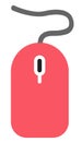 The drawing of a Pink computer mouse, a small hardware input device used by hand. Illustration, vector or cartoon. Royalty Free Stock Photo